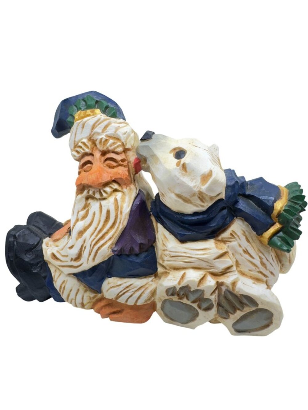 Vtg 1997 David Frykman DF1063 Santa Polar Bear Figurine Hand-Painted Resin 5"